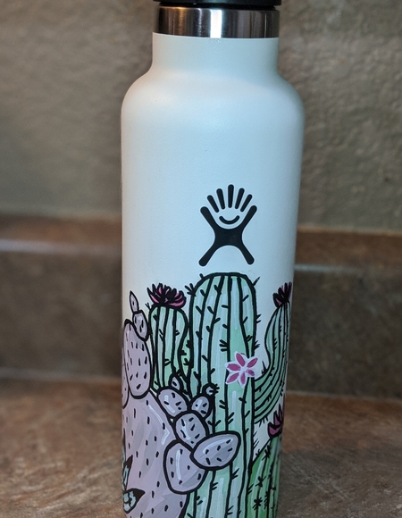 Cactus Hydroflask hand painted